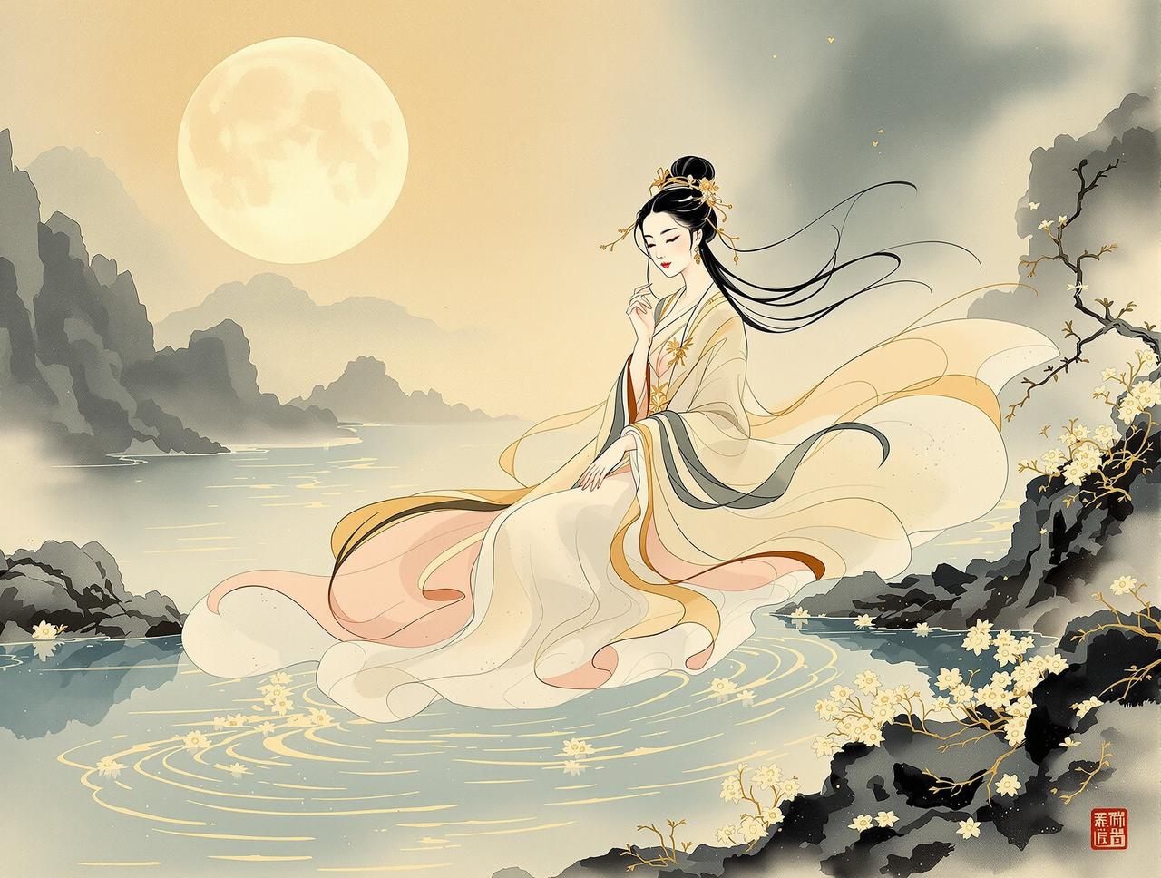 动漫视频品牌形象 - 翩若惊鸿的东方美学,以洛水女神为灵感